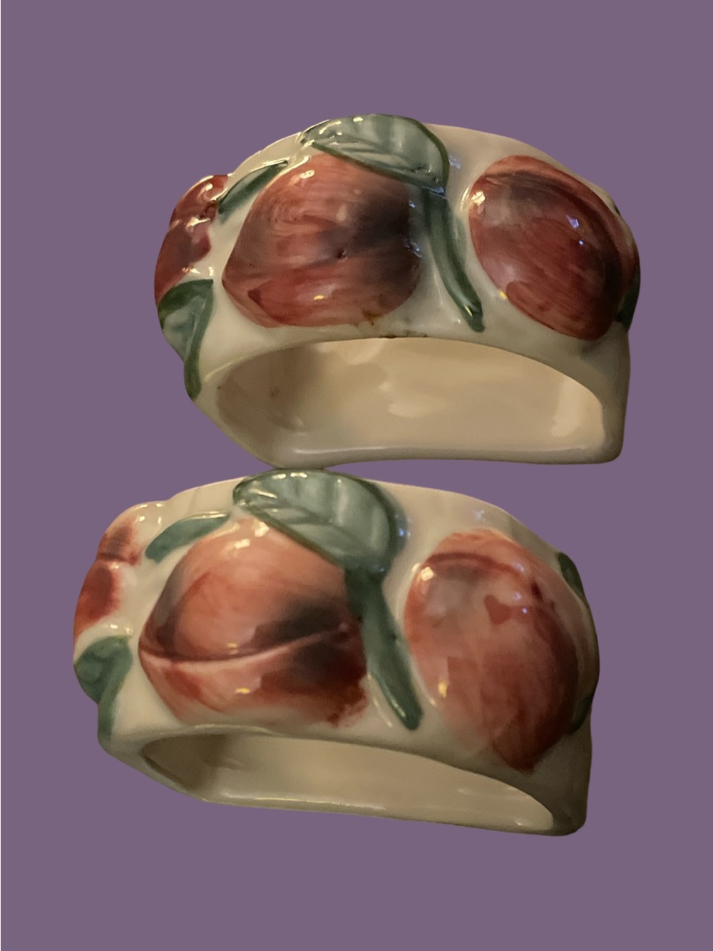 Town & Country Ceramic Napkin Rings Fruit Elegance  Set of 2